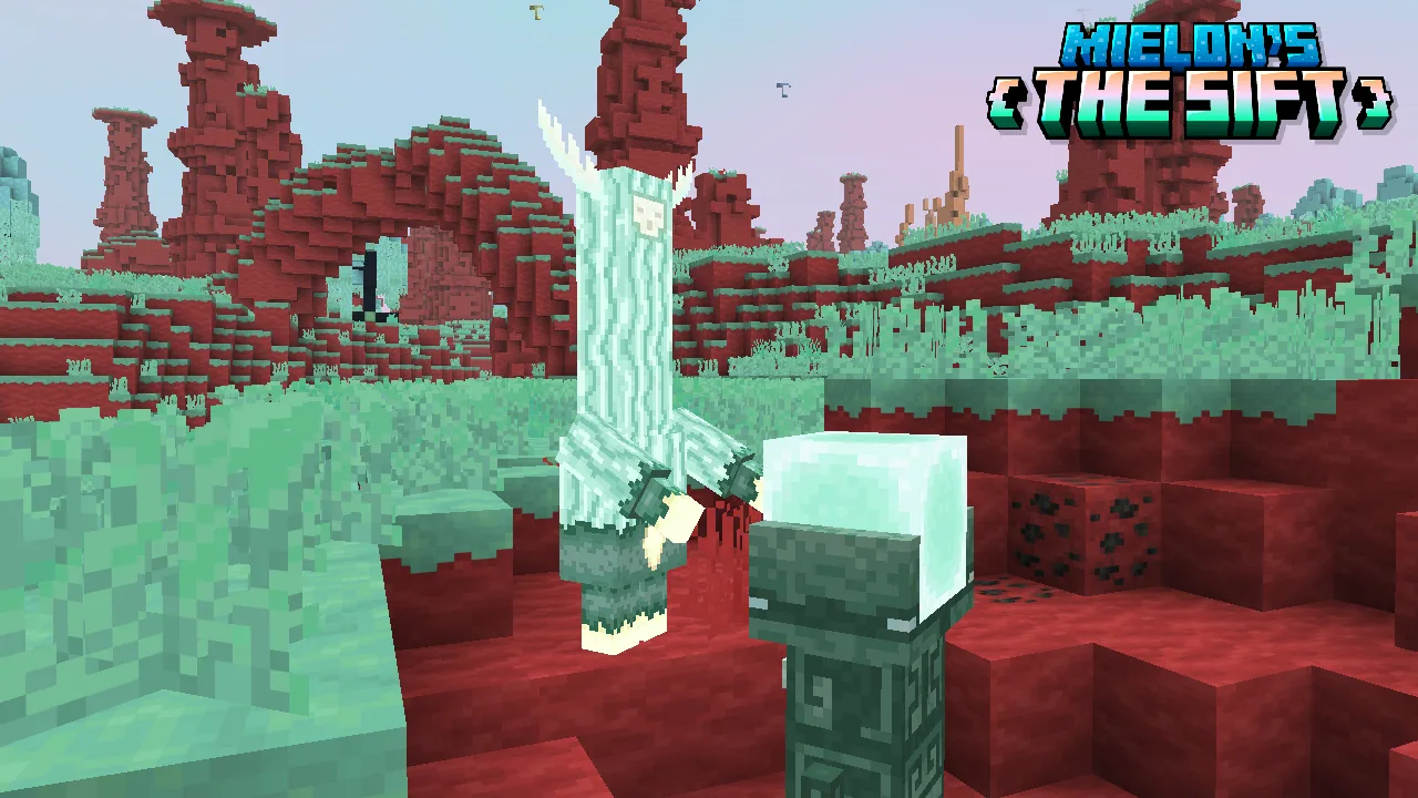 Singer receiving a Soul Block from an Echo Golem in Mielon's community mod